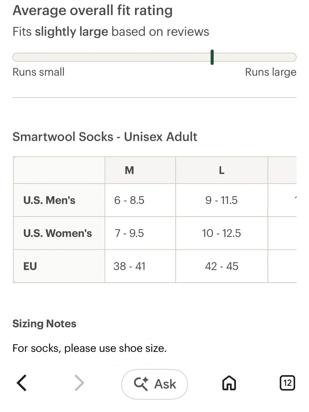 Smartwool Size Large Unisex Socks Gray Wool Tall Hiking Cushion Performance